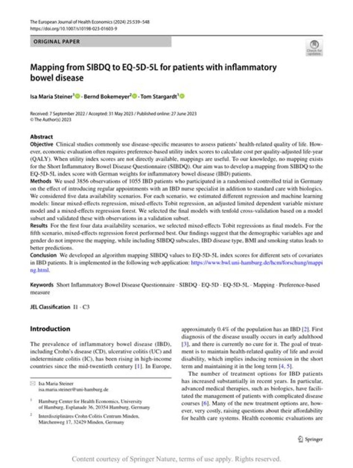 An English version of the SIBDQ in patients with UC - ePrints